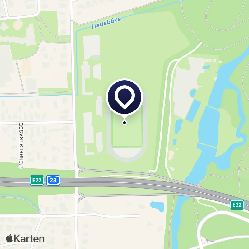 Karte mit der Lage von Stadion Marschweg