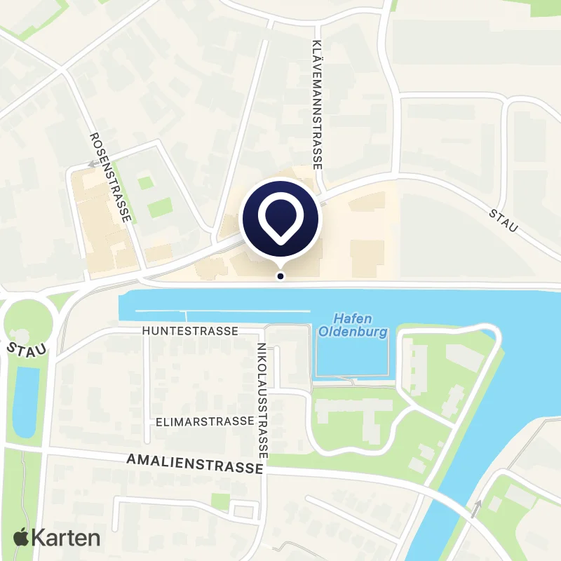 Karte mit der Lage von Hafenpromenade Oldenburg