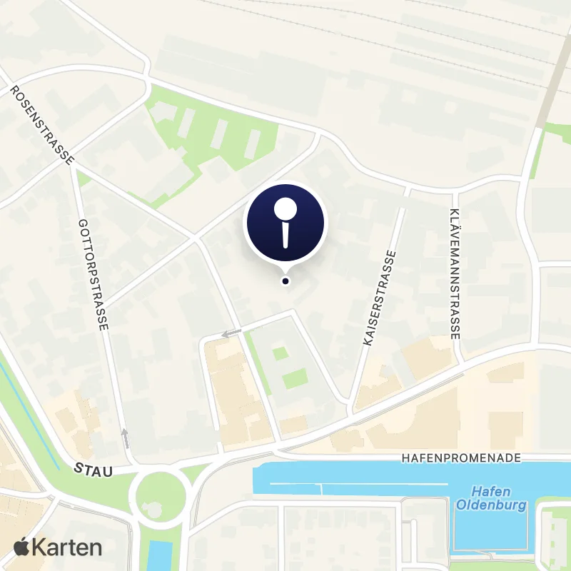 Karte mit der Lage von Oldenburg Eins
