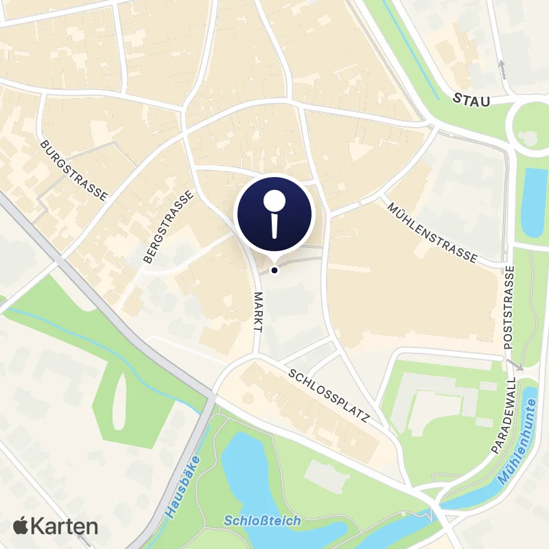 Karte mit der Lage von Oldenburg Zentrum